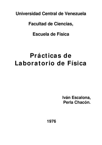 Teoría y prácticas de laboratorio de física I