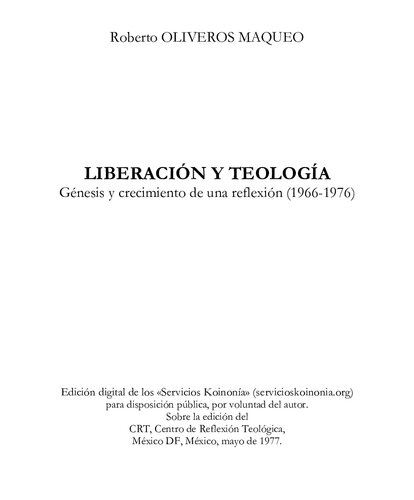 Liberación y Teología