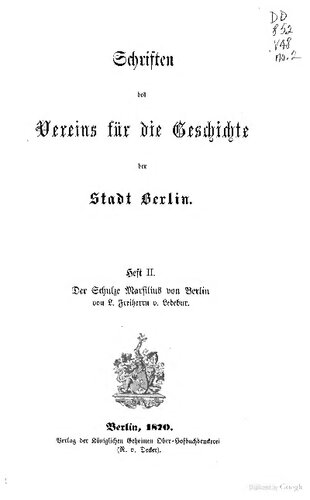 Der Schulze Marsilius von Berlin