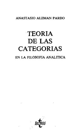 Teoria De Las Categorias En La Filosofia Analitica