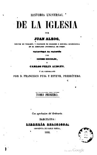 Historia universal de la Iglesia, 1