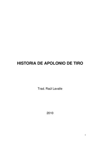 HISTORIA DE APOLONIO DE TIRO