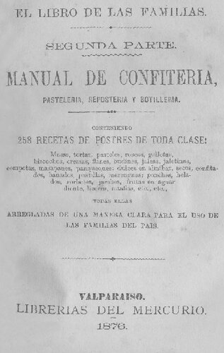 Manual De Confiteria Pasteleria Reposteria Y Botilleria 1876