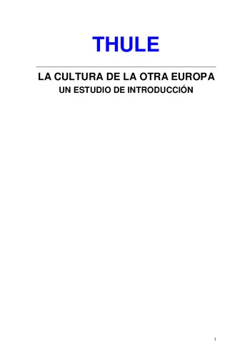 Thule La Cultura De La Otra Europa