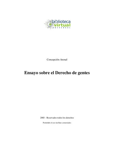 Ensayo Sobre El Derecho De Gentes