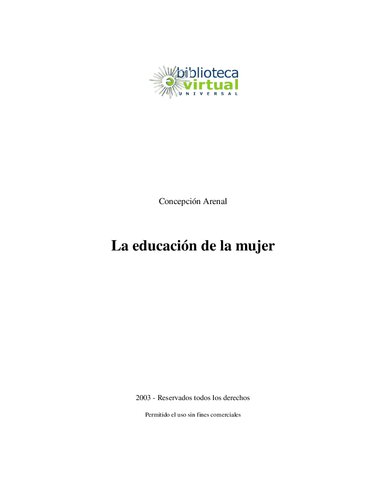 La Educacion De La Mujer