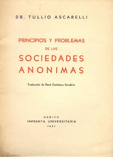 Principios De Las Sociedades Anonimas