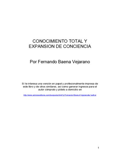 Conocimiento Total Y Expansion De La Conciencia