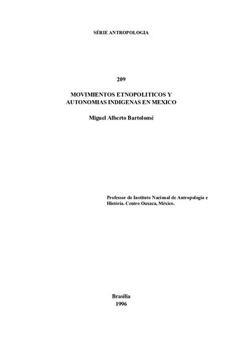 Movimientos Etnopoliticos Indigenas En Mexico