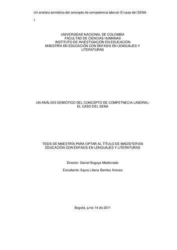 Un Analisis Semiotico Del Concepto De Competencia El Caso Del Sena