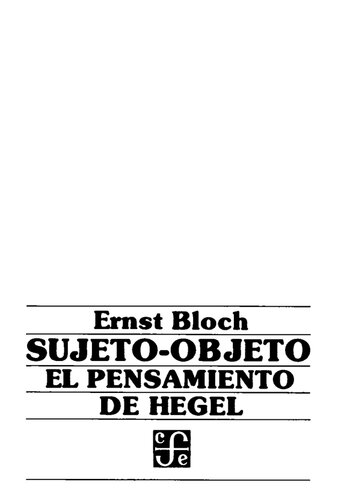 Sujeto Objeto El Pensamiento De Hegel