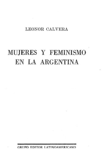 Mujeres Y Feminismo En La Argentina