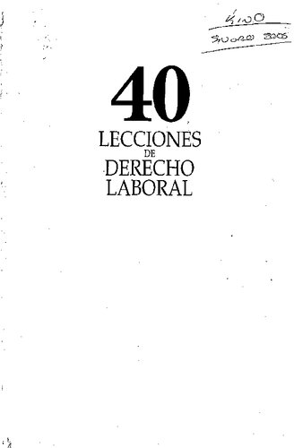 40 Lecciones De Derecho Laboral