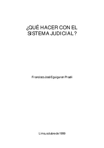 ¿Qué hacer con el sistema judicial? (Perú)