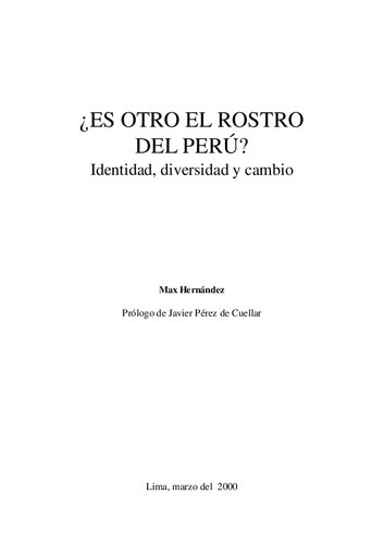 ¿Es otro el rostro del Perú? Identidad, diversidad y cambio