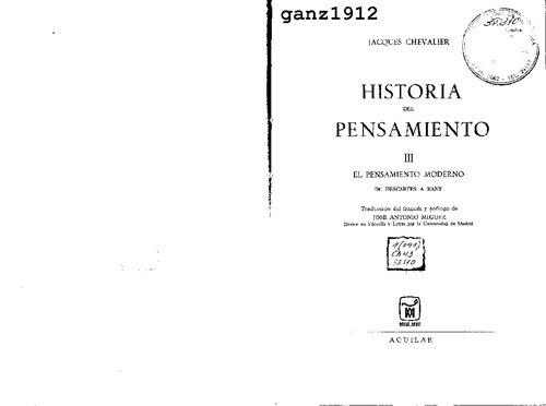 Historia Del Pensamiento III