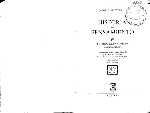 Historia Del Pensamiento IV