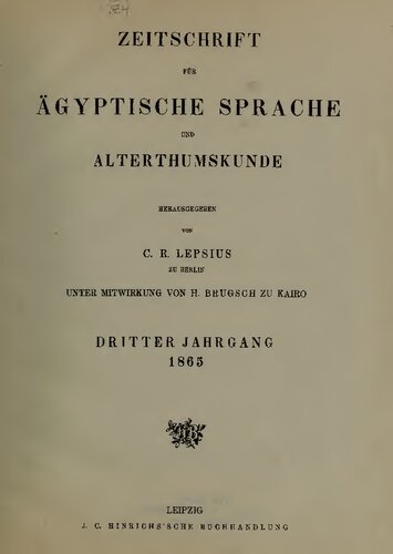 Zeitschrift für Ägyptische Sprache und Altertumskunde