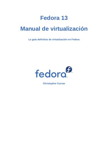 Manual de virtualización - La guía definitiva de virtualización en Fedora