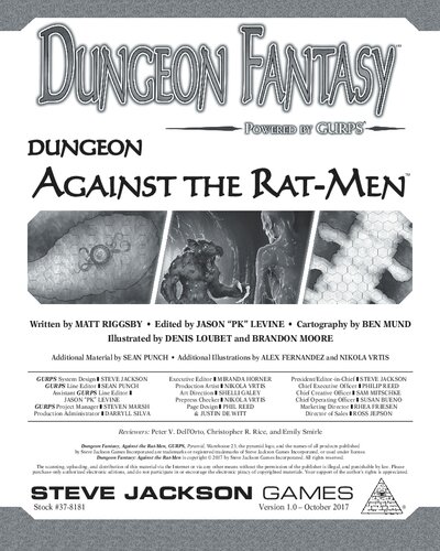 Dungeon Fantasy Roleplaying Game: Dungeon - Against the Rat Men