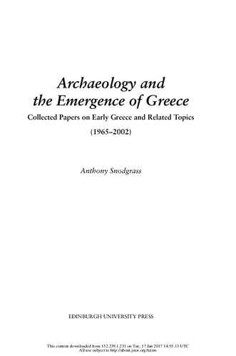 Archaeology and the emergence of Greece