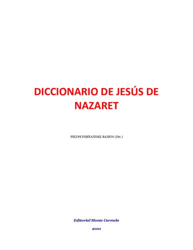 Diccionario De Jesus De Nazaret