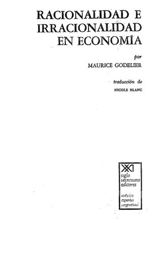 Racionalidad E Irracionalidad En Economia