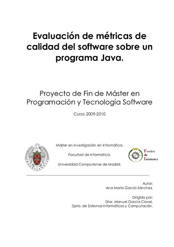 Evaluacion De Metricas De Calidad Del Software