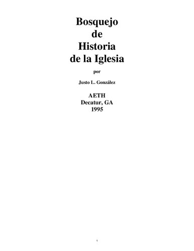 Bosquejo De Historia De La Iglesia