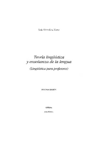 Teoría lingüística y enseñanza de la lengua: Lingüística para profesores