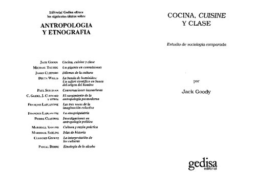 Cocina, cuisine y clase: estudio de sociología comparada