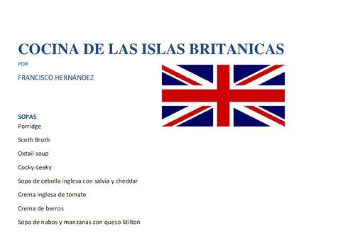 Cocina de las Islas Britanicas