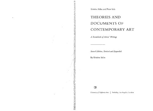 Theories and Documents of Contemporary Art