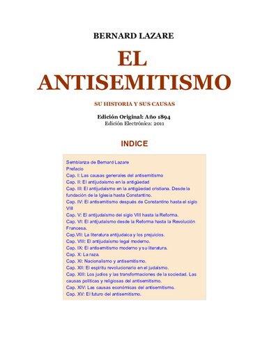 El Antisemitismo Su Historia Y Sus Causas