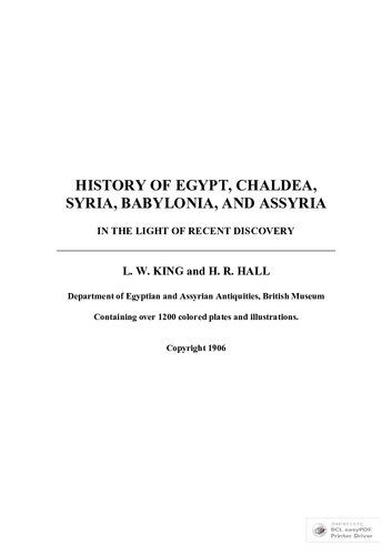 History Of Egypt Chaldea Syria