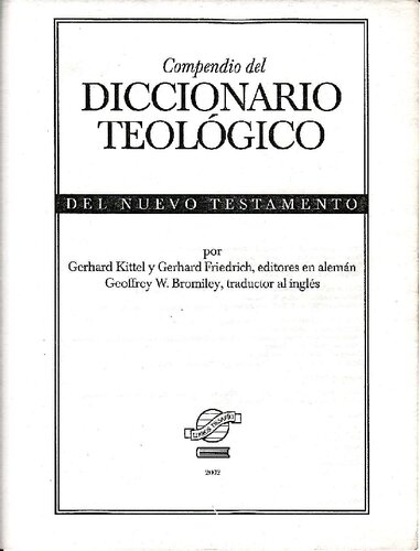 Compendio Del Diccionario Teologico Del Nuevo Testamento (Scan)