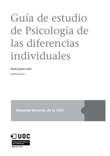 Psicologia De Las Diferencias Individuales