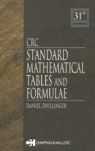 Standard Mathematical Tables and Formulae