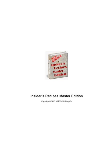 Top Secret Insider's Recipes Master Edition