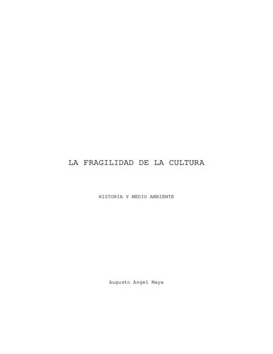 La Fragilidad De La Cultura