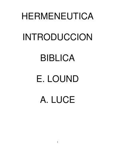 Hermeneutica Introduccion Biblica