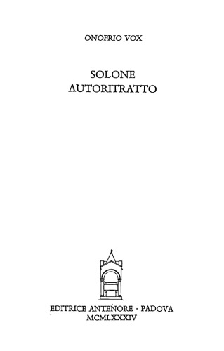 Solone. Autoritratto