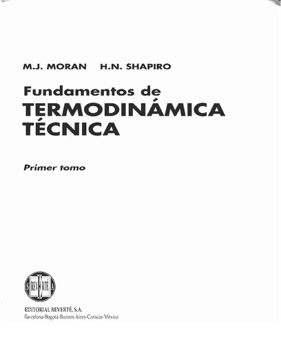 Fundamentos De Termodinamica Tecnica 1