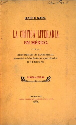 La Critica Literaria En Mexico