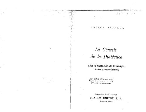 La Genesis De La Dialectica (Scan)