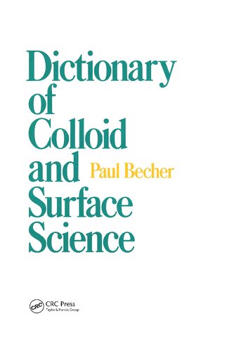 Dictionary of colloid and surface science