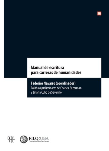 Manual De Escritura Para Carreras De Humanidades