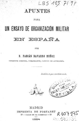 Apuntes para un ensayo de organización militar en España