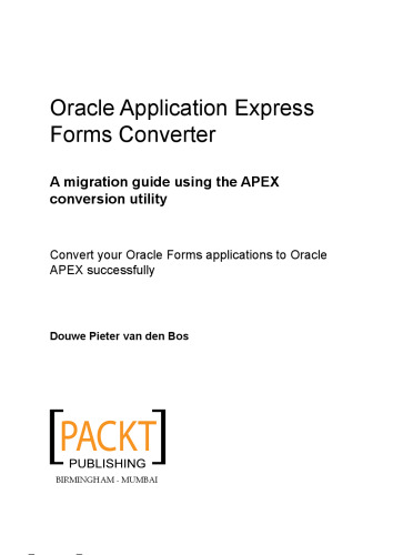 Oracle Application Express Forms Converter