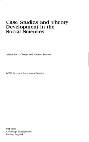 Case studies and theory development in the social sciences